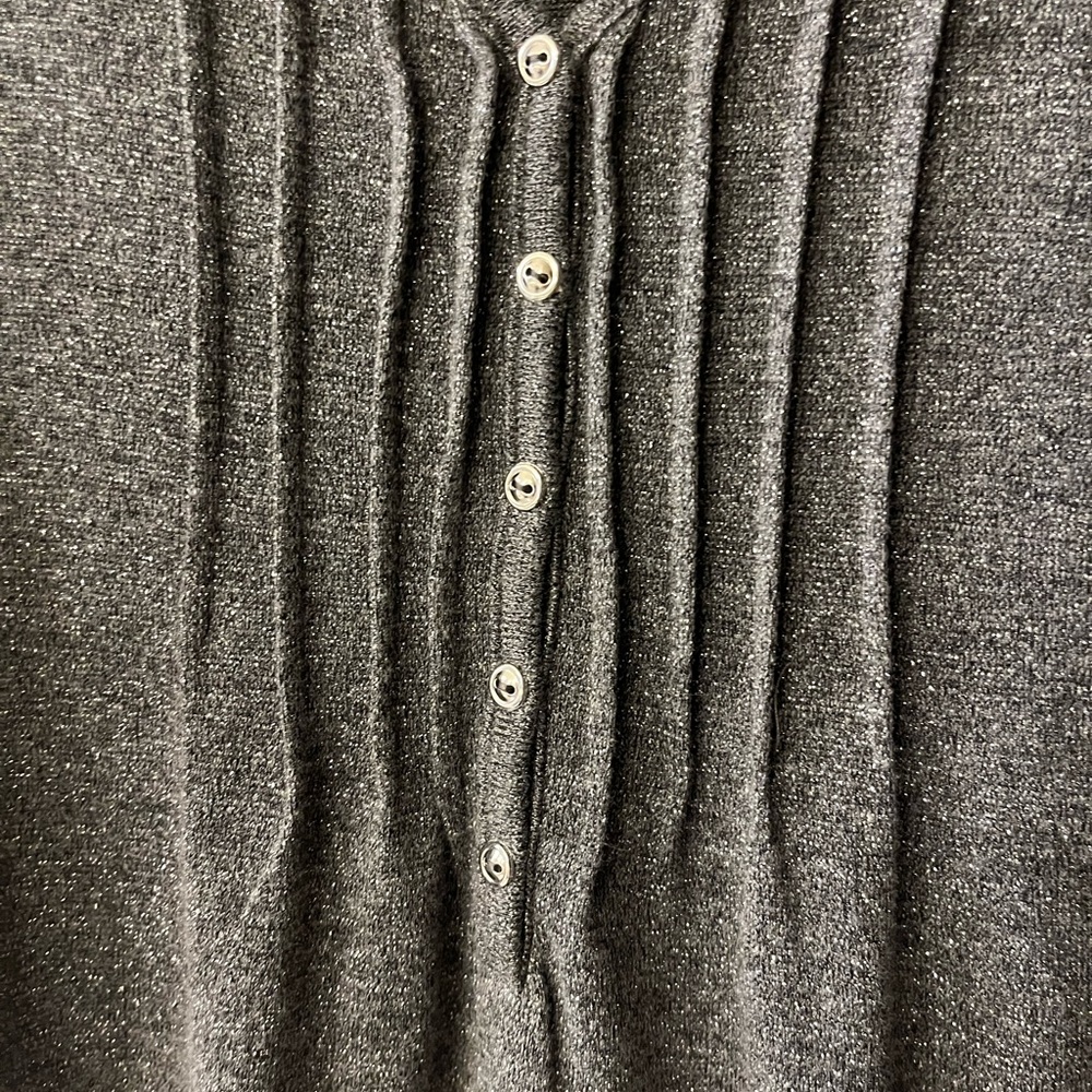 Kim Rogers Gray Blouse Silver Glitter M - Picture 4 of 8